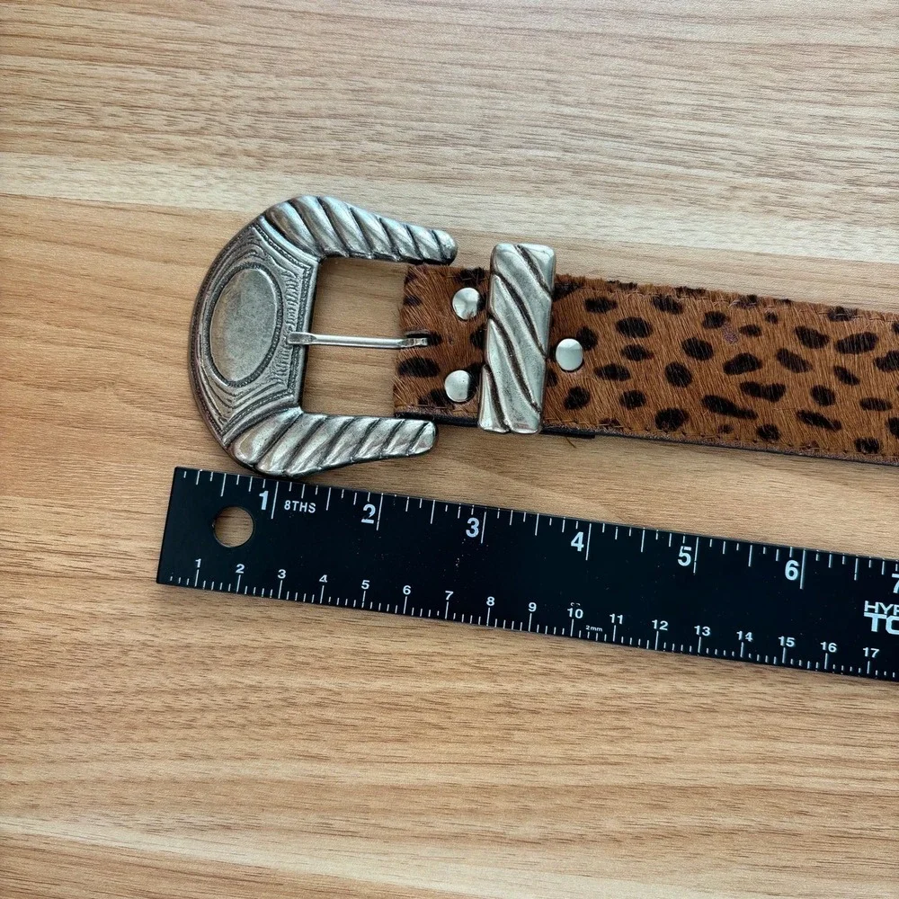 Vintage L. Chessler Leather Belt Silver Buckle Western Cowgirl Size SM
